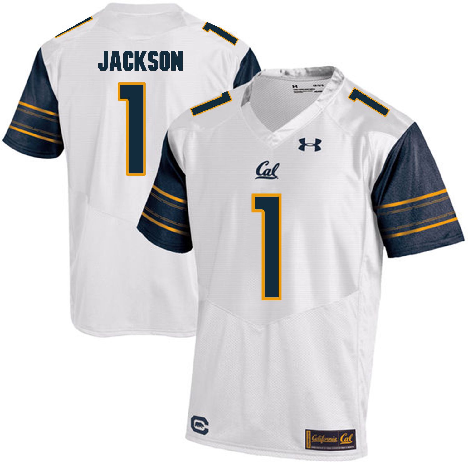 Men California Golden Bears #1 DeSean Jackson White Customized NCAA Jerseys->customized ncaa jersey->Custom Jersey